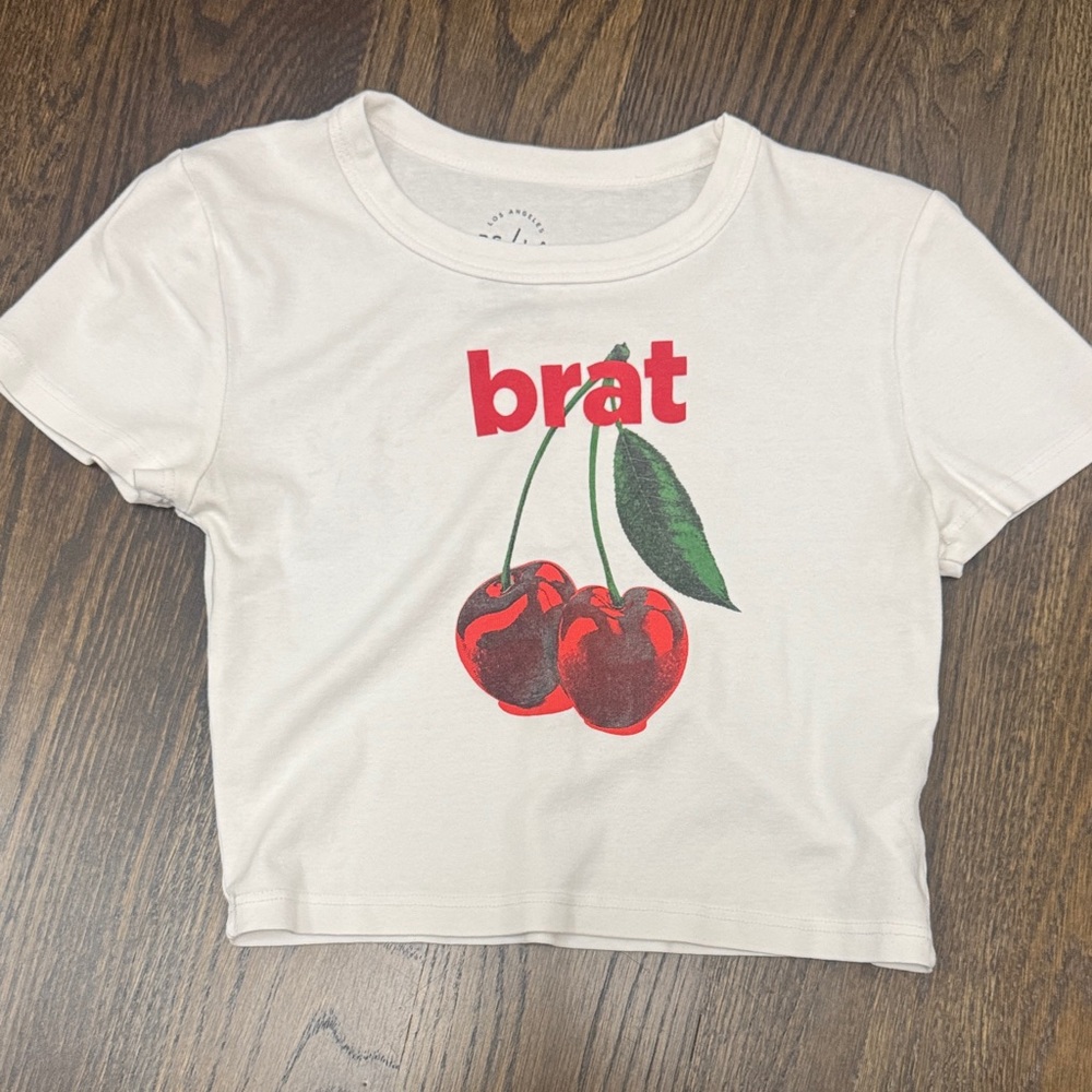 Los Angeles Apparel Kids Tee - Red Cherry Graphic on White